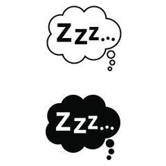 set of Zzz sleep icon Vector illustration. On white background.