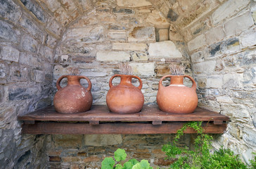 Decorative niche in the yard of old house. Pano Lefkara village. Cyprus