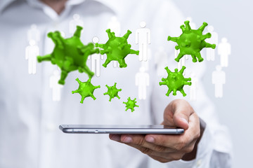 epidemic coronavirus 2019-nCoV 3d (2019-nCoV). .