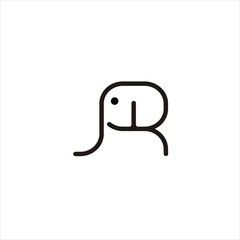 Elephant letter r logo, Elephant letter r logo design vector illustration, elephant letter r logo design template vector image