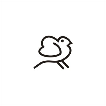love bird logo design vector image , bird love logo design vector image