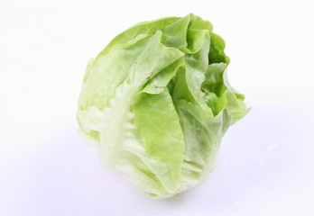 Green cabbage isolated over white background