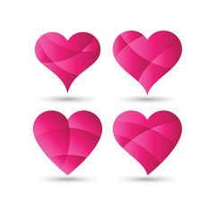 vector icon logo illustration for love heart. perfect for valentines day, health symbol, mothers day and loving symbol. gradation pink colour.