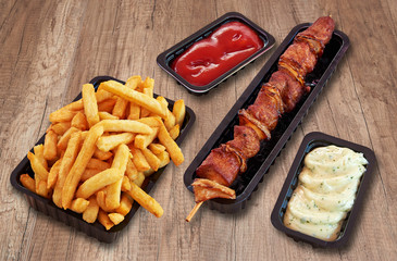  Fast food Snack and french fries. Each snack have a clipping path