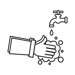 Hand wash flat vector icon.