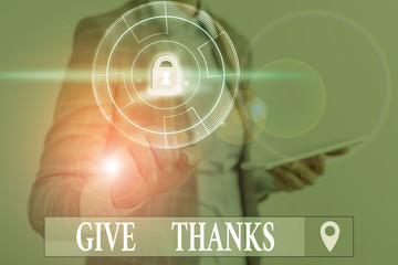 Word writing text Give Thanks. Business photo showcasing express gratitude or show appreciation...