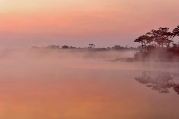 Sunrise Phu Kradueng Reservoir  Phu Kradueng National Park , located in Phu Kradueng District in Loei Province : Thailand 