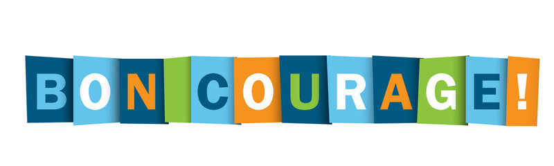 Bannière typographique vecteur BON COURAGE! © Web Buttons Inc