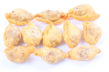 Obraz premium Curry puffs on white background