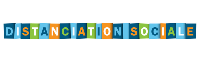 Bannière typographique vecteur DISTANCIATION SOCIALE