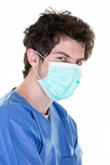 Doctor with medical white protective mask epidemic of the coronavirus