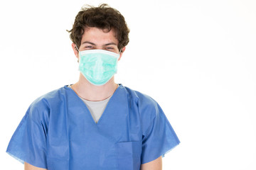man doctor with protective mask vs virus epidemic coronavirus