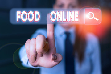 Word writing text Food Online. Business photo showcasing most convenient way for customers to...