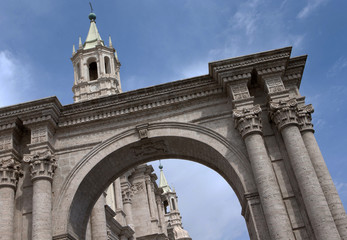 Fototapeta na wymiar Arequipa Peru Basilica Cathedral de Arequipa