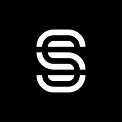 Vector Double Lines Logo Letter S