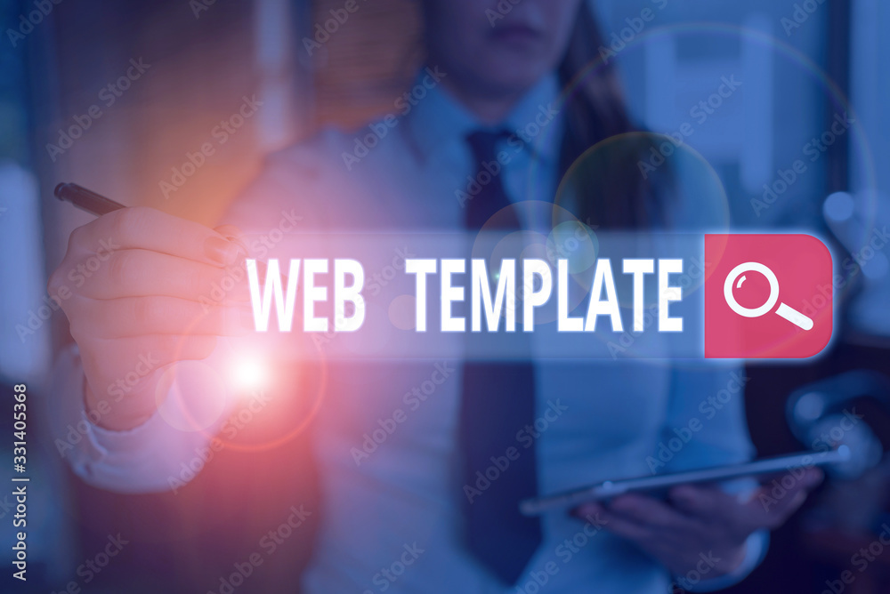 Poster writing note showing web template. business concept for predesigned or plug in webpage or set of htm