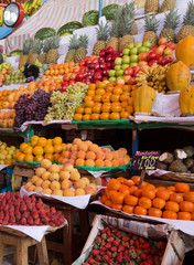 Fototapeta na wymiar At the central market of Arequipa. Peru fruits