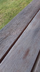 Detailausnahme einer Holzbank