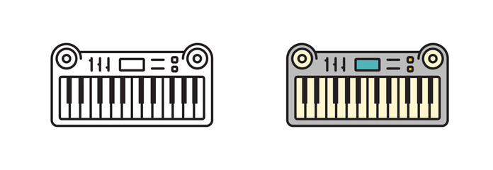 Synth icon. Linear style. Flat design.