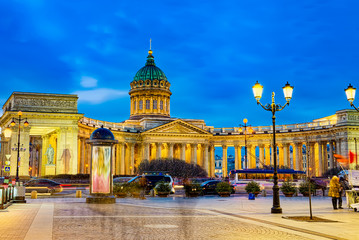 Fototapeta na wymiar Kazan Temple - greatest architectural creation. Saint Petersburg.