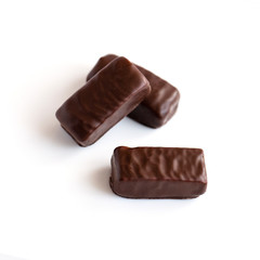 chocolate marshmallow candy isolated on white background