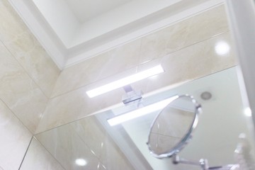 LED light above the washbasin mirror, cosmetic makeup mirror