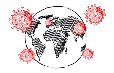 Coronavirus hand drawn vector illustration