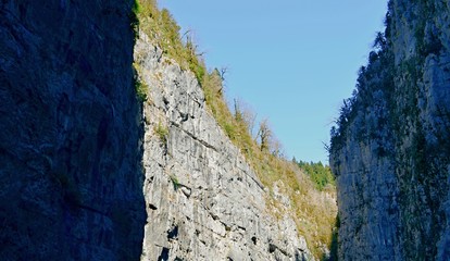 Mountain landscape with a canyon.