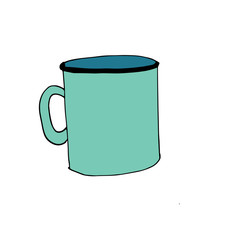 vector iron mug, mock up for design cup