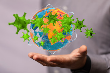 COVID-19 Business Finance Crisis Concept. Coronavirus Danger Pandemic. Global stress of world .