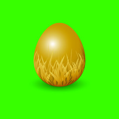 Happy Easter Background with Golden Easter Egg. Vector illustration EPS10