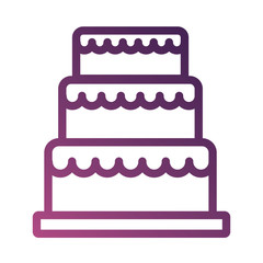 sweet cake birthday line degradient style icon