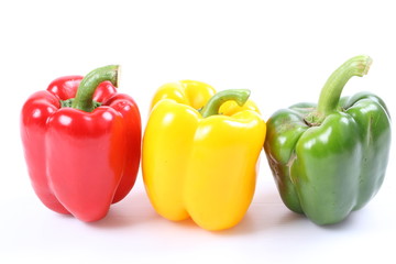Sweet bell pepper isolated on white background cutout