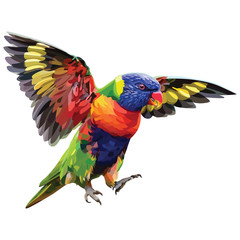 Fototapeta premium Vector colorful loridae parrot
