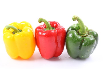 Sweet bell pepper isolated on white background cutout