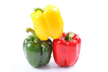 Sweet bell pepper isolated on white background cutout