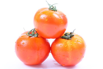 Tomatoes isolated on white