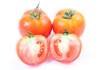 Tomatoes isolated on white