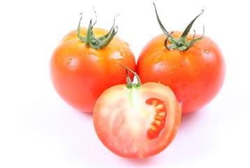 Tomatoes isolated on white