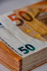 A pack of fifty euro note