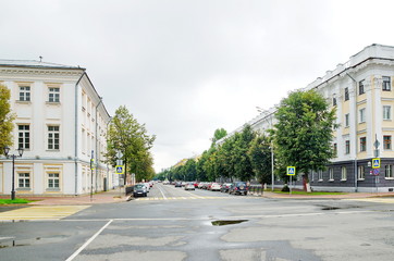 View of Sovetskaya street in Yaroslavl, Russia