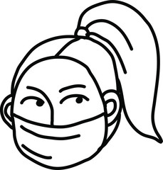 hand drawn illustration of a face in a medical mask.protective mask against coronavirus	 Отправлено 15 часов назад