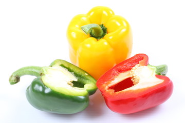 Sweet bell pepper isolated on white background cutout