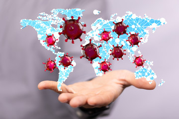 COVID-19 Business Finance Crisis Concept. Coronavirus Danger Pandemic. Global stress of world .