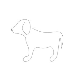 Puppy dog animal line drawing vector illustration