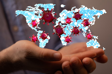 COVID-19 Business Finance Crisis Concept. Coronavirus Danger Pandemic. Global stress of world .