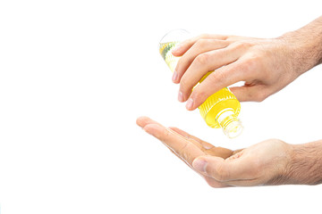  Use cologne alcohol for disinfection to viruses. Put cologne alcohol to clean hands.