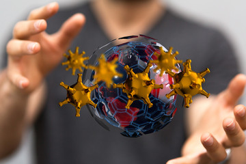 COVID-19 Business Finance Crisis Concept. Coronavirus Danger Pandemic. Global stress of world .