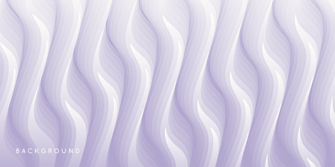 Vertical texture with volumetric waves. Abstract wavy background with dynamic effect. 3d vector illustration.