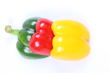 Sweet bell pepper isolated on white background cutout